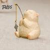 Cute Animal Tabletop Decorations Leisure Fishing Frog/Cat/Panda/Bear Statue Ornaments, Clear Mini Vases Miniature Desktop Ornaments Figurines