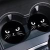 Cat design coasters for car cup set of 7cm soft rubber non-slip holders, 2, diameter, material, black.