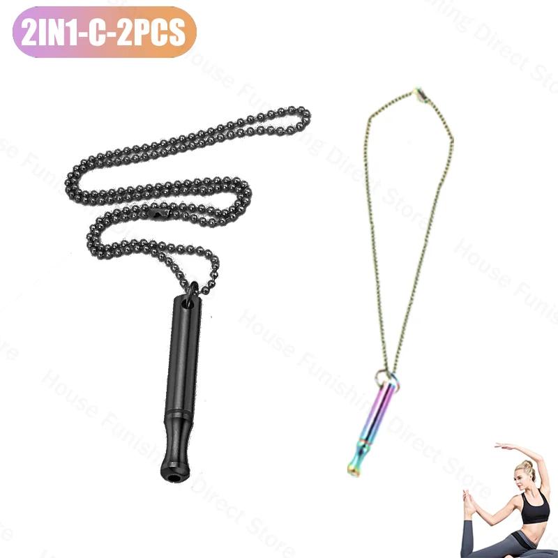 2025 New Necklace Meditation Breathing Stainless Steel Whistle Pendant Anxiety Relief Decompression Necklace Jewelry Accessories