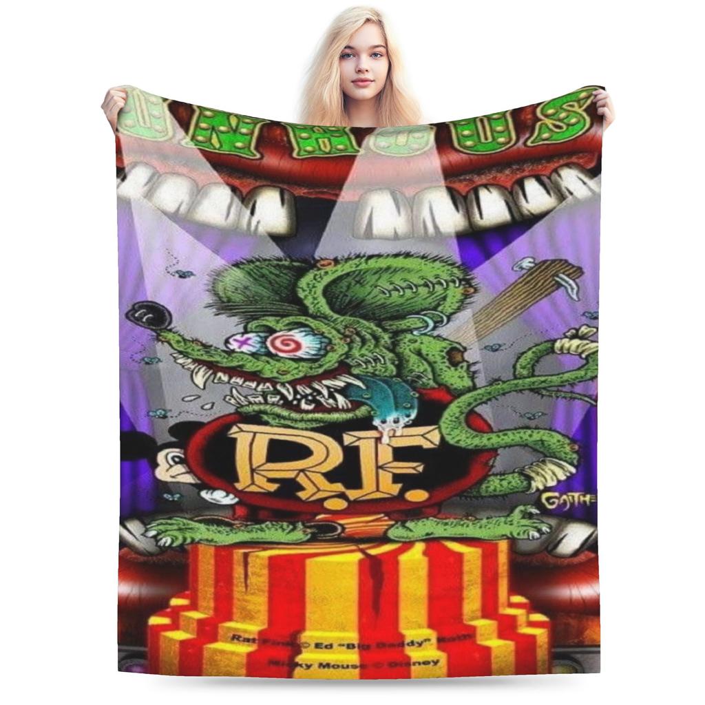 Comfort Rat Fink Blanket Merch Bed Decorative Throw Blanket Soft Fleece for Bedroom