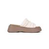 Pleated thick-soled outer wear cool slippers women's 2025 summer new fashion versatile casual one-pedal beach slippers