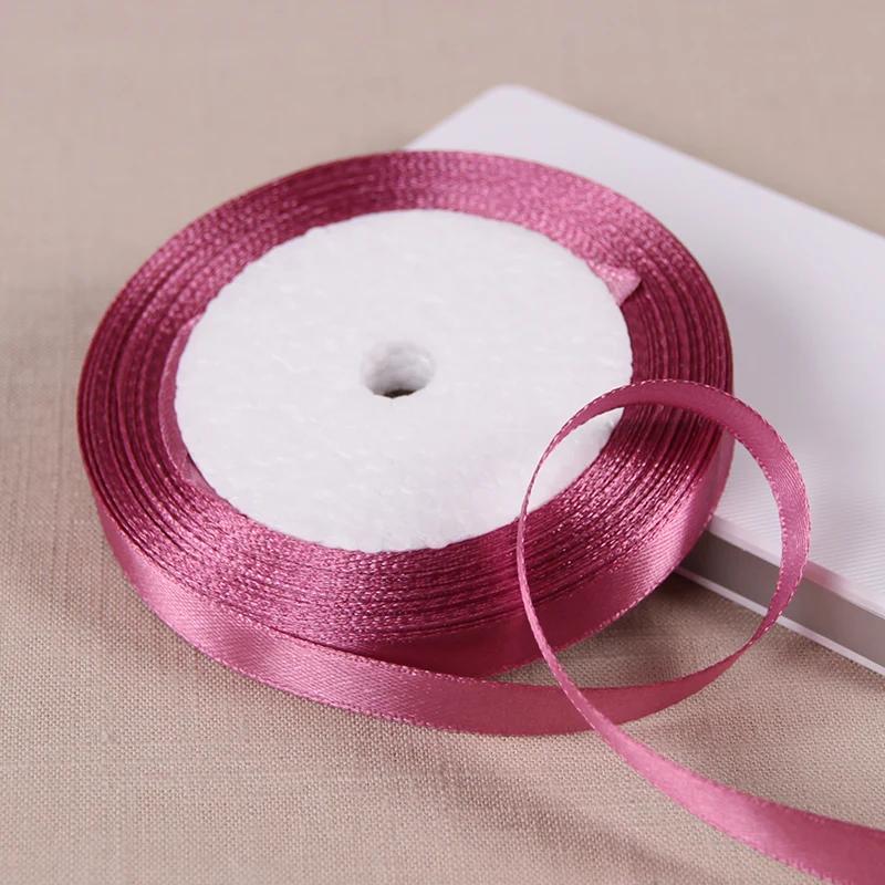 10mm Satin Ribbons DIY Wedding Birthday Party Artificial Silk Roses Crafts Supplies Sewing Acces Scrapbooking Material 25Yards