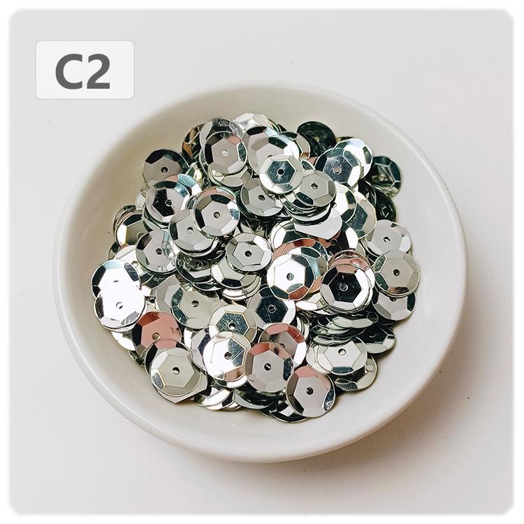 10mm Round Silver Concave PVC Sequins for DIY Jewelry & Clothing Accessories