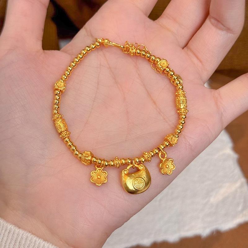 24k Flower Lucky Bag Bracelet Light Luxury High Sense Fashion Does Not Fade Bracelet Jewelry Women