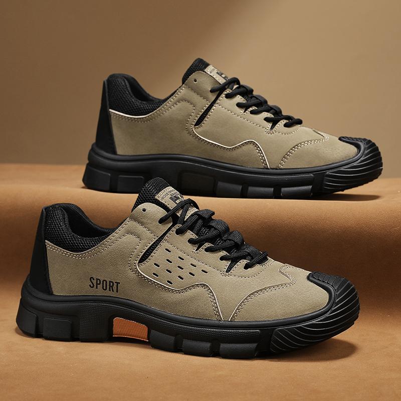 

Новая мужская удобная рабочая обувь со стальным носком, дышащая, резиновая, противоударная, строительные защитные ботинки для работы, промышленная безопасность, повседневная 44 темные хаки