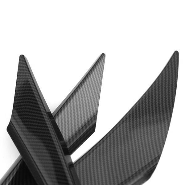 Universal 4Pcs Carbon Fiber Auto Front Bumper Body Lip Canards Splitter Trim Kits Car Front Bumpers Spoilers Set Scratch Strip