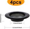 2 Pack - Black Kitchen Sink Strainer, Stainless Steel, Anti-Clogging, Large Wide Rim 4.5 Inch Diameter,Black