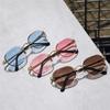 Gafas de Sol Azules Sin Montura Cuadradas Metálicas de Alta Calidad Estilo Verano Espejo para Hombres Mujeres