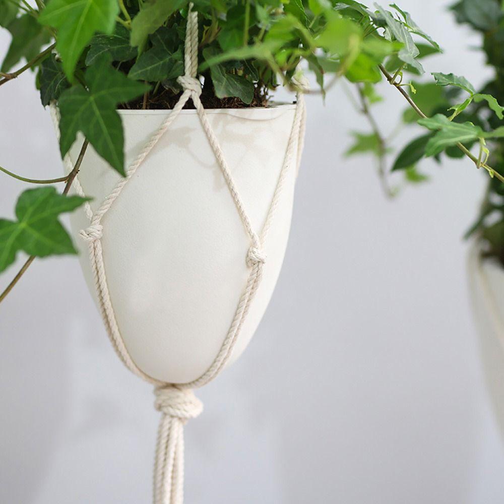 White Hanging Plant Pot Eggshell Shape Planter Self Watering Plant Pot  Indoor Outdoor Ornament
