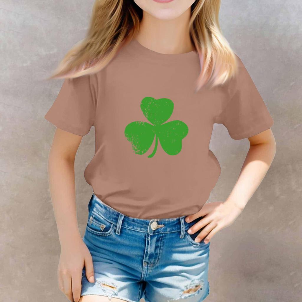 St. Patrick's Day Toddler Girl Boy T-Shirts Kids Top Boys And Girls Printed Short Sleeved T-shirt