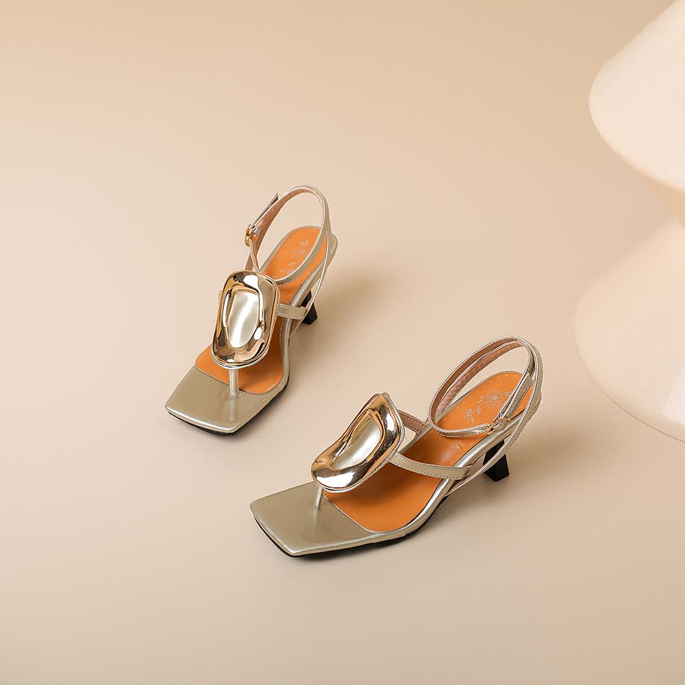 Черные золотые женские босоножки с открытой пяткой на высоком тонком каблуке размер 32 48 39 золотой 5230₽