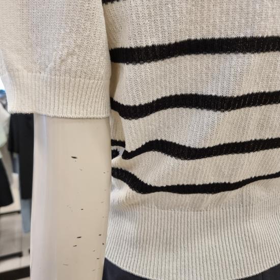 CC Collect Lettering Stripe Short Sleeve Knit E253KSK105