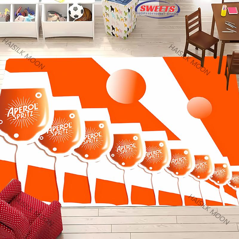 A-Aperol Rug for Bedroom S-Spritz Theme Carpet for Teens Office Area Large Decor Carpet for Dining LivingRoom Playroom Floor Mat