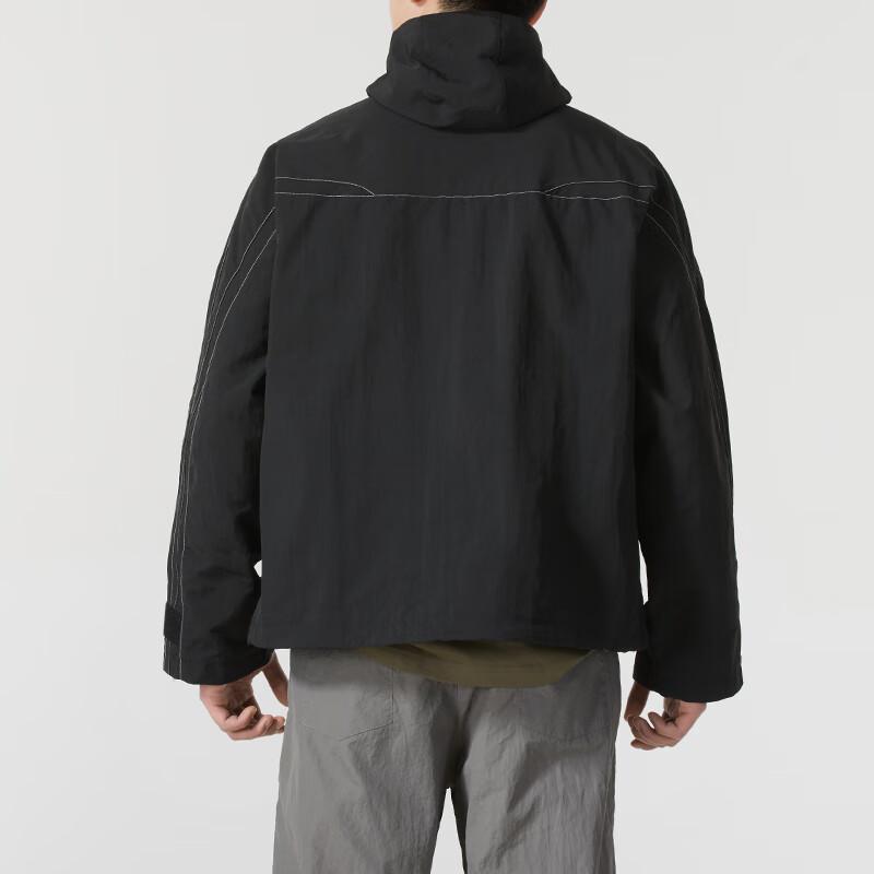 Adidas Comoda giacca casual con cappuccio a maniche lunghe da uomo, nera JD5419