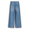 Women's Light Blue High-Waist Cropped Wide-Leg Jeans - Spring/Autumn 2025 Trendy Petite Straight-Leg Style