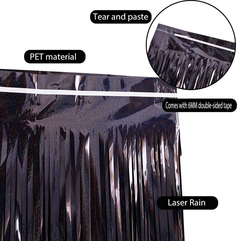 Backdrop Curtains Dot Metallic Foil Tinsel Fringe Curtain Wedding Birthday Party Photography Background Decorations