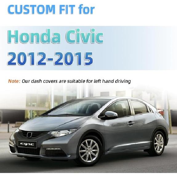 Dashboard Mats Dash Covers Pad Compatible with 9th Gen 2012 2012-2015 Civic