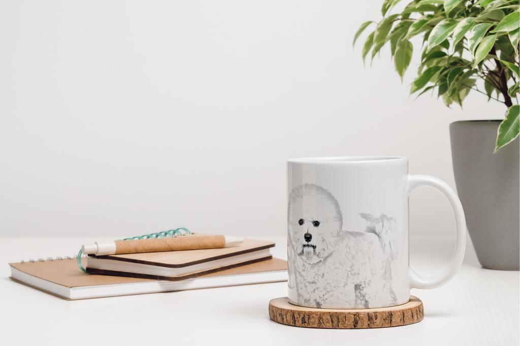 Bichon Frise, Bichon Tenerife, Bichon a poil frise - cup with a dog, cheerful cup for a dog lover, personalized gift from the Art-Dog brand
