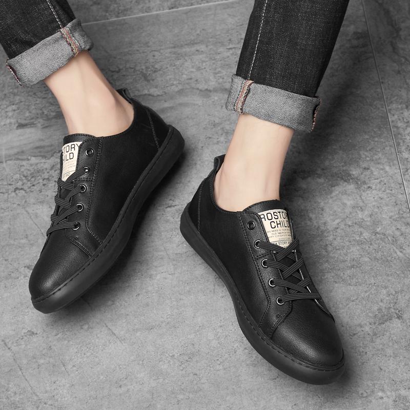 Classic Brand Men's Leather Casual Shoes Simple White Commuting Work Shoes Office Men's Business Shoes Soft Sole Comfortable