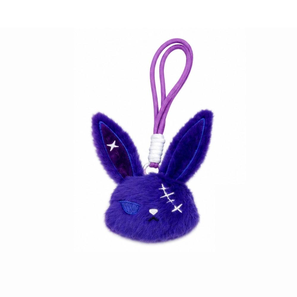Dark Style Gothic Bunny Keychain Animal Halloween Key Rings Fluffy Backpack Pendant Halloween фиолетовый