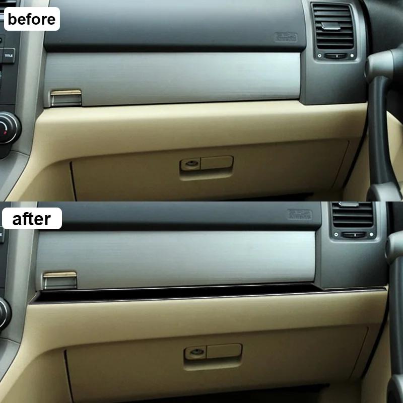 For Honda CRV 2007-2011 Real Soft Carbon Fiber Car Passenger Strip Co-Pilot Decor Sticker Interior Decoration