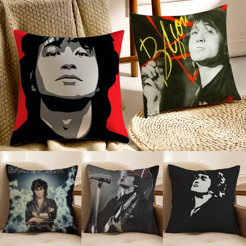 musician revolutionary VViktor TTsoi Cushion Cover Pillowcase Antidustmite living Room Sofa Decor Cushion Room