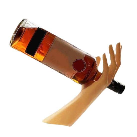 Porta-Garrafa de Vinho Ilusão de Mão Suporte para Exposição de Garrafas de Cerveja em Forma de Mão Organizador Prateleira Decoração de Mesa de Jantar de Cozinha Doméstica