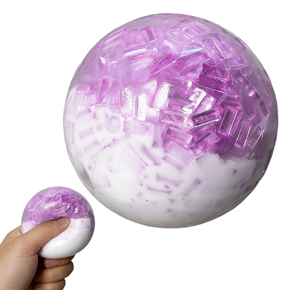 Squeeze Toys  Slow Rising Ice Cracked Crystal Ball Squishy Fidget Toy Frosted Ice Texture Pinch Stress Ball Anti-Anxiety Calming