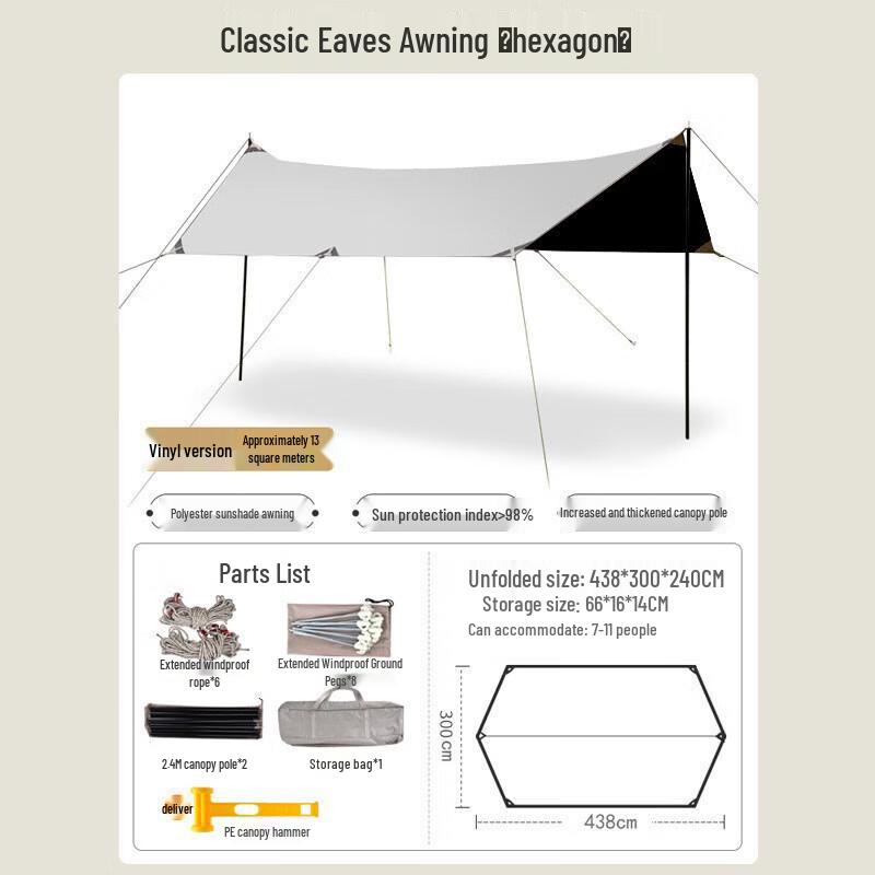 Outdoor Camping Blackout & UV Protection Canopy