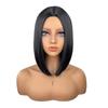Women Bob Straight Hair Wig with Middle Part No Bangs Made of Heat-Resistant Synthetic Fiber Suitable for Daily Wear and Parties