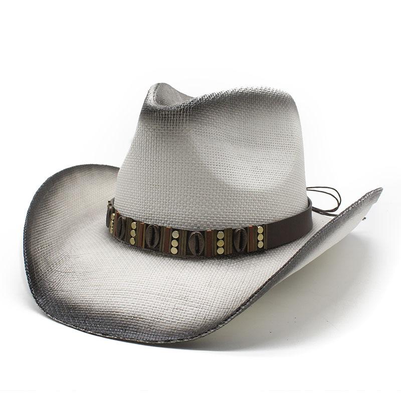 Handmade Spray Painted Western Cowboy Straw Hat With Personalized And Ethnic Style, Sun Hat M(56-58cm)