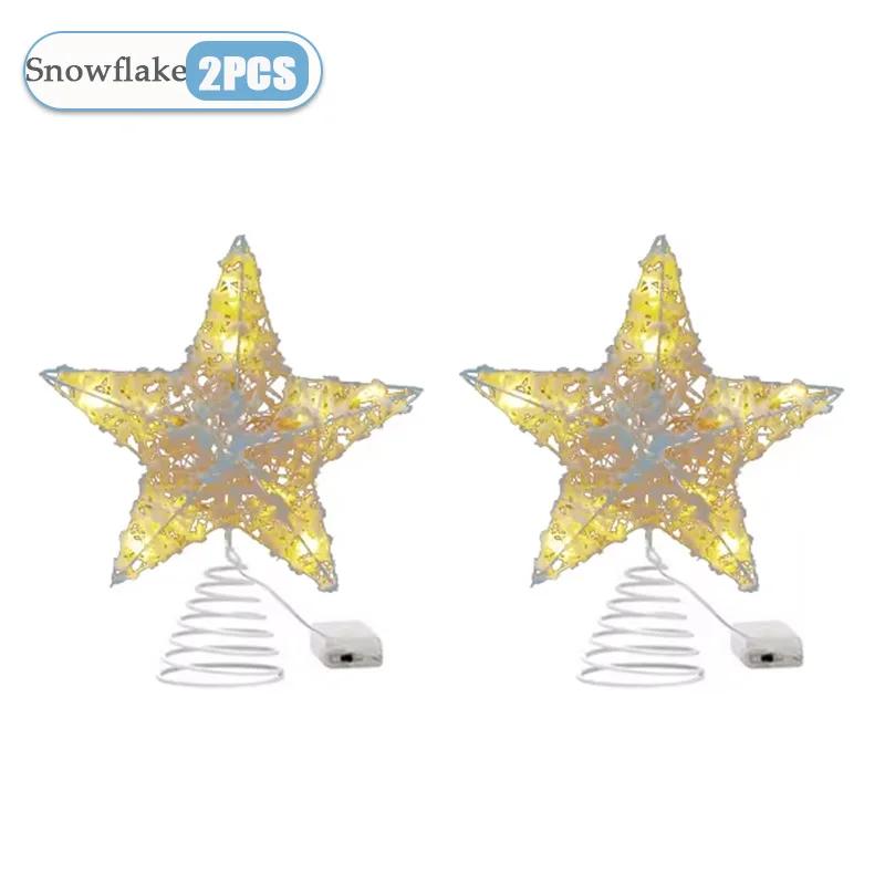 Yeni Noel Ağacı Süsü LED Işıklı Yıldız Süs Işıklı Noel Süsü Noel Ağacı Tepe Yıldızı Süsü