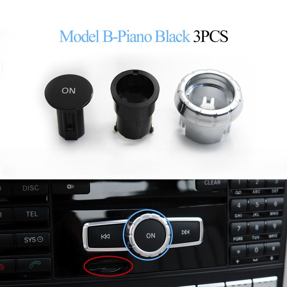 3PCS Car Center Console Radio CD Player Buttons Switch Cap Knob Cover For Mercedes Benz C E GLK W204 X204 W212 W207 W218 W166