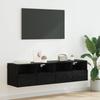 TV Wall Shelves 2 pcs Black Oak Effect 60 x 30 x 30 cm