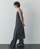 Okuka Strap Slit Dress - Deep Charcoal