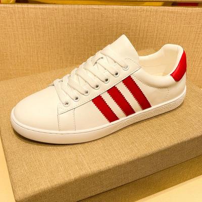 Herren Weiße Freizeitsneakers aus echtem Leder - Atmungsaktive & Leichte Laufschuhe im Forrest Gump Stil