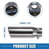 ABSOPRO Adjustable Exhaust Tailpipe for Car 67mm 220mm Muffler Stainless Silver Tone Trucks, 27-55mm Inlet, Outlet, Length, Bolt-On Tip, Steel,