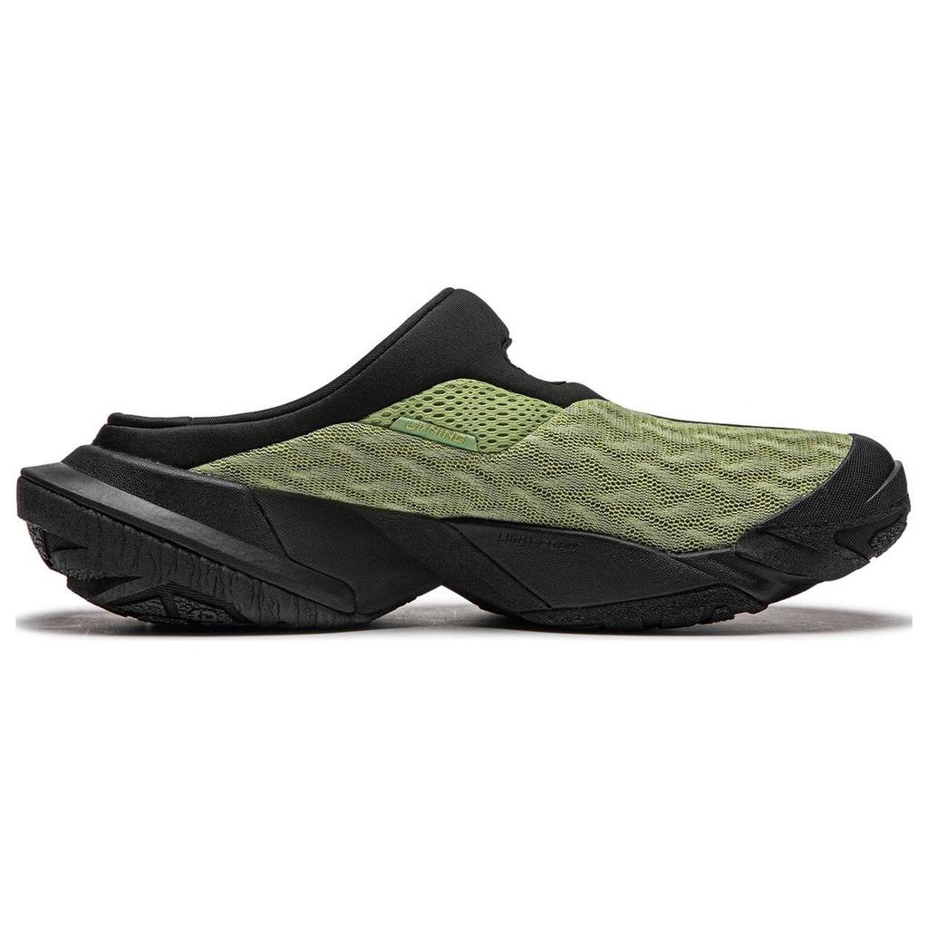 Li Ning Cf Series Hiking Slippers Comfortable Simple Shock Absorbing Wear Resistant Low Top Casual Shoes Unisex Slippers Black Green AGLU177-1