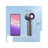 Portable Handheld Fan, 1-100 Speed Adjustable, 3000mAh Rechargeable, Metal Body, Digital Display, for Travel/Camping/Outdoor – Grey