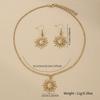 Explosive Sun Flame Shape Pendant Jewelry Set Necklace Earrings Combination Elegant Style