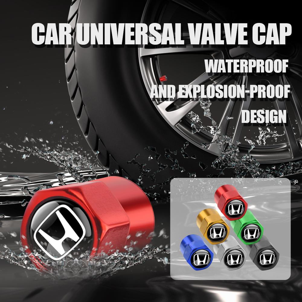 Car Wheel Tire Valve Caps Tyre Stem Caps Bolt-In for Honda Mugen Power Civic Accord CRV Hrv Jazz CBR VTEC VFR City Accessories