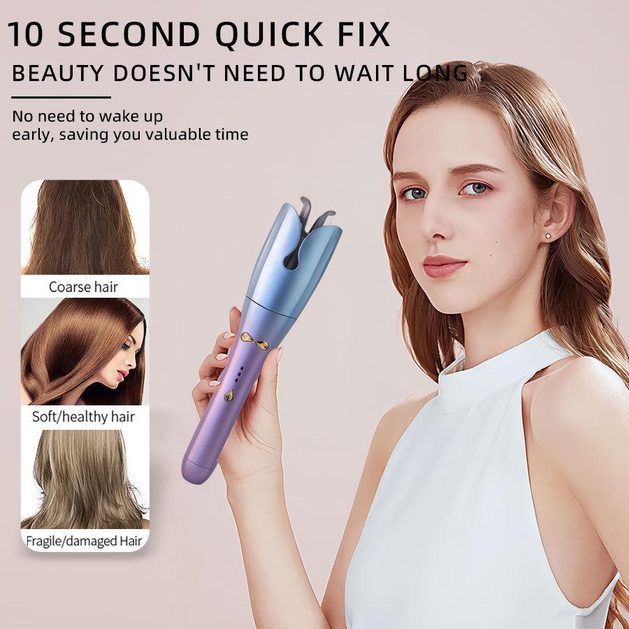 Purple Fully Automatic Fast-Heating Electric Curling Iron with Ceramic Barrel Curling Iron