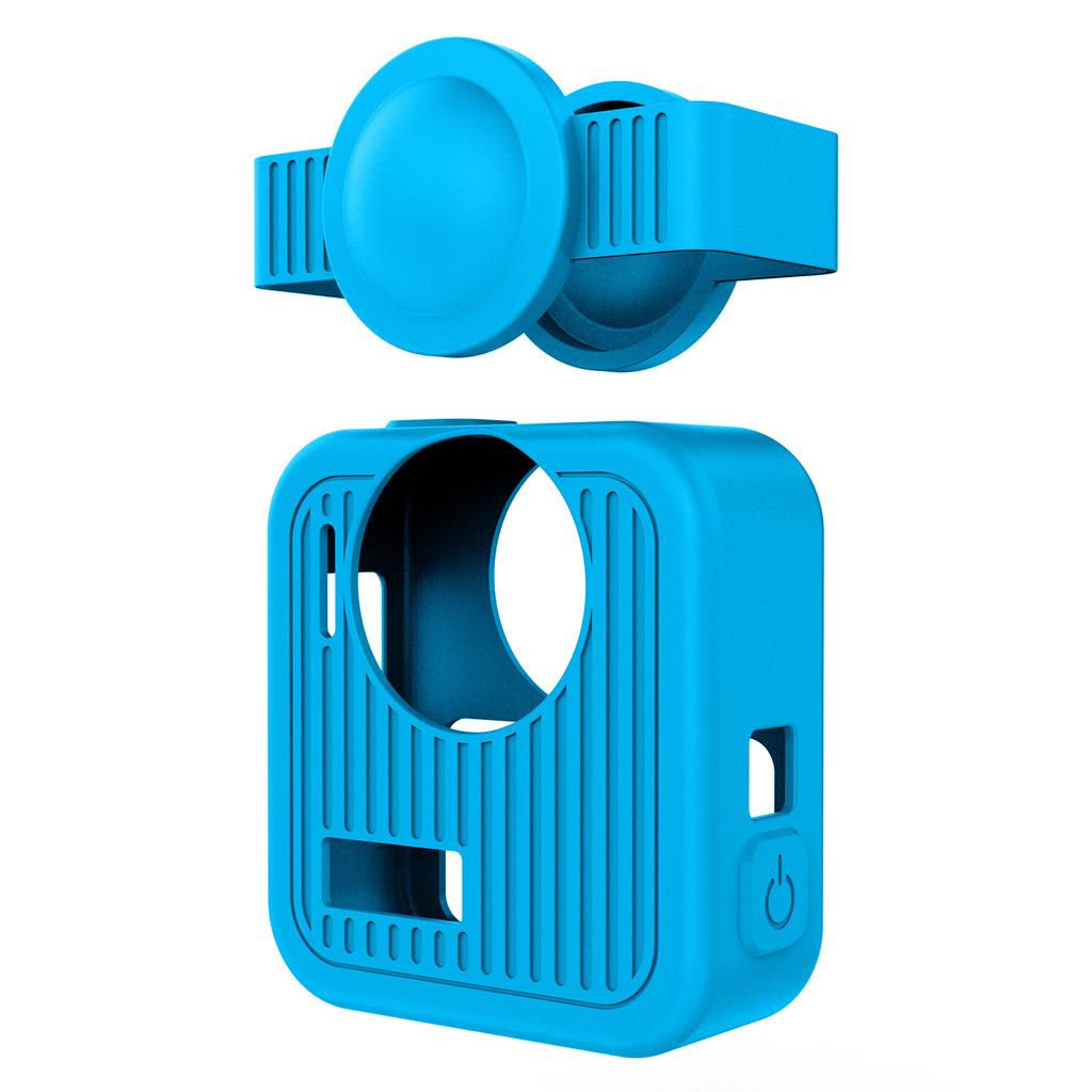 Silikonowe Etui do GoPro Max 2 Ochrona Ekranu Odporne na Upadki Pyłoszczelne Klapka Boczna Baterii Osłona Obiektywu do Akcesoriów GoPro Max 2