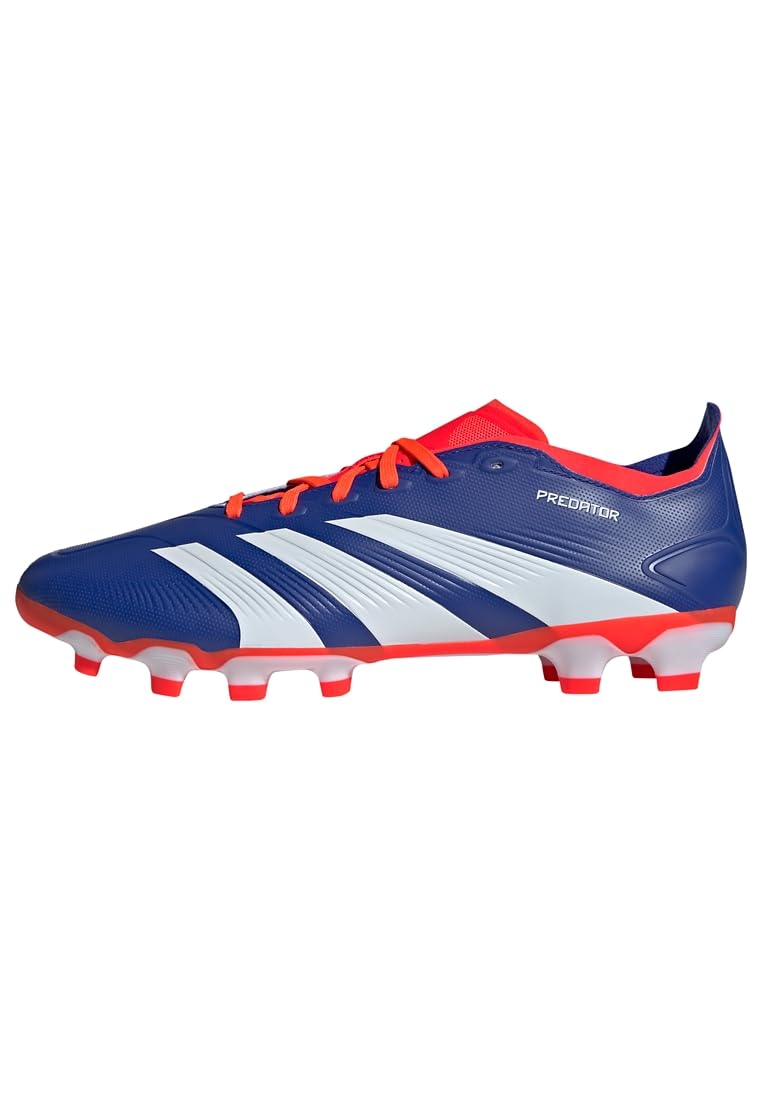 Adidas Predator League Soccer Unisex Lucid Red Size HG/AG Cleats, Adult, NIS11, Blue/Footwear White/Solar (IF6382), 25.5cm