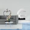 Romantic Wave Couple Figurine Abstract Resin Sculpture Collectible Desktop Ornament for Bedroom