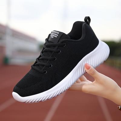 Scarpe da Donna Leggere Nere Sportive da Escursionismo Antiscivolo con Plateau in Rete Traspirante Moda Casual Vulcanizzate da Corsa Tennis Femminili