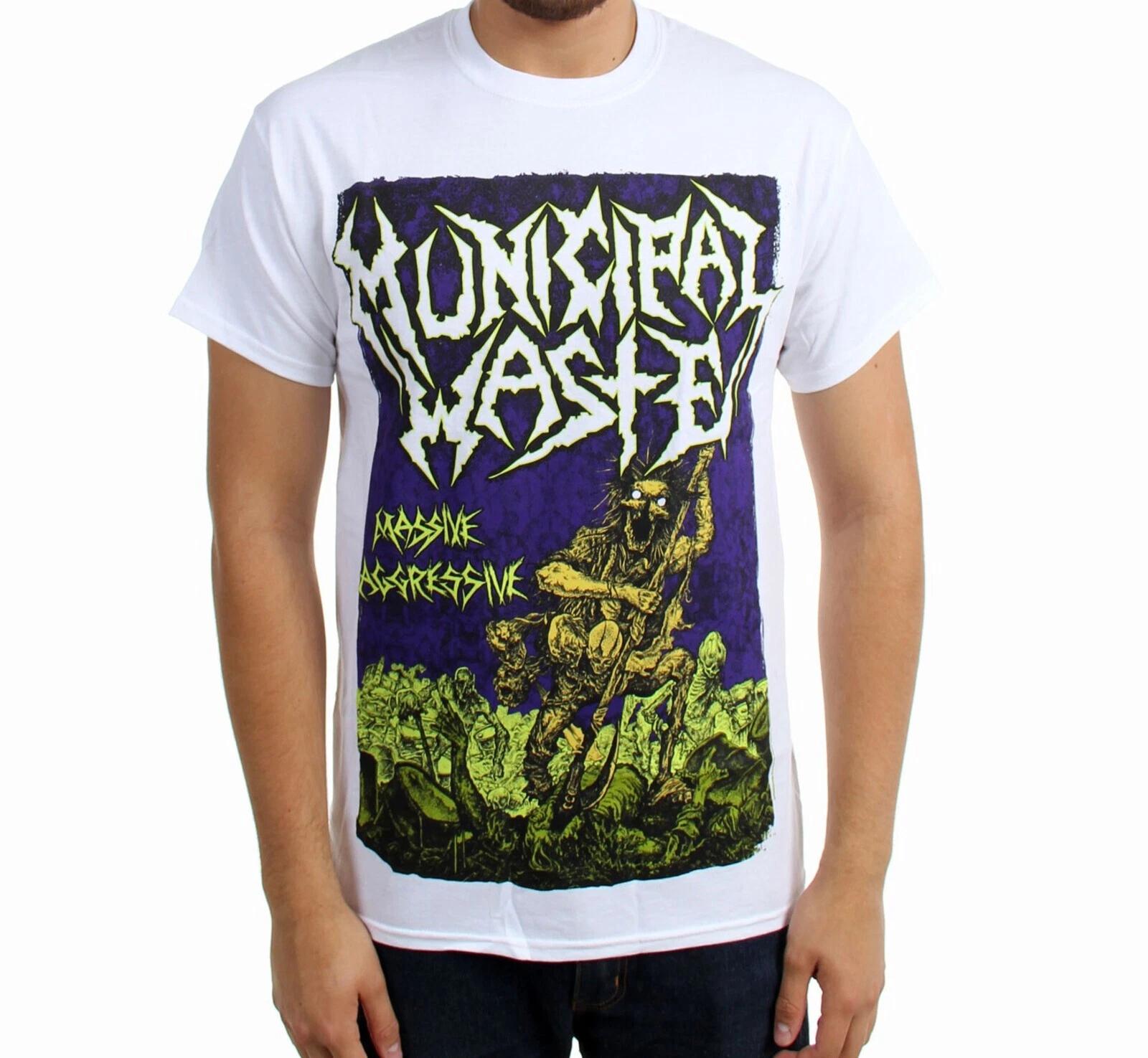 MUNICIPAL WASTE cd cvr MASSIVE AGGRESSIVE Official White SHIRT MED New fatal art 3XL