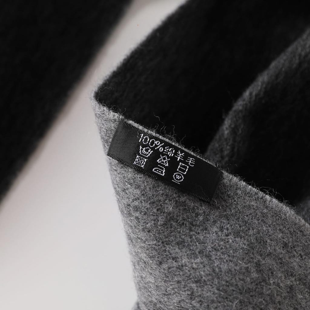 Embroidered 100 wool scarf, solid color shawl, versatile autumn and winter scarf, simple tassel red scarf