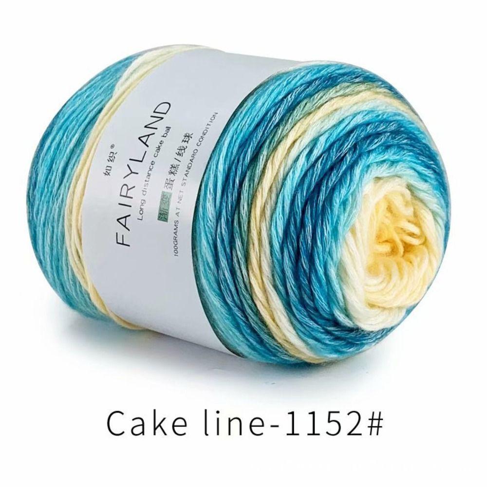 

100g Rainbow Woollen Yarn Gradient Color Multi-Color Yarn Dyeing Crocheting Cake Yarn Baby B