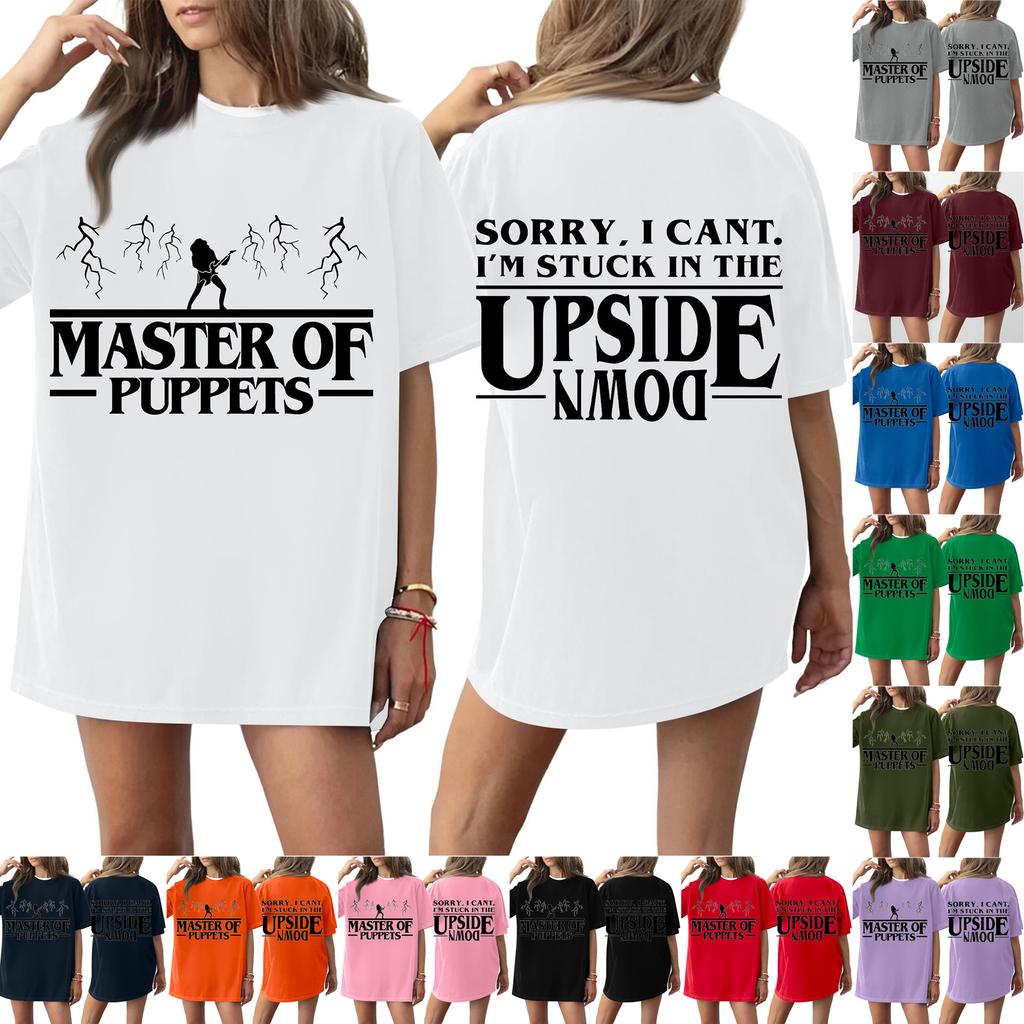 Women's Round Neck Printed Short-sleeved T-shirt Top